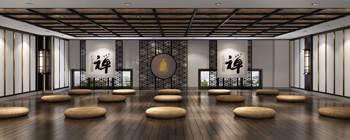  西安500平新中式风格禅茶会所装修设计效果图