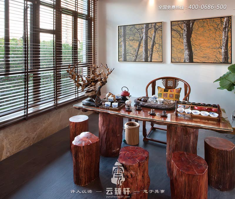 茶室精致明朗中式古典别墅设计