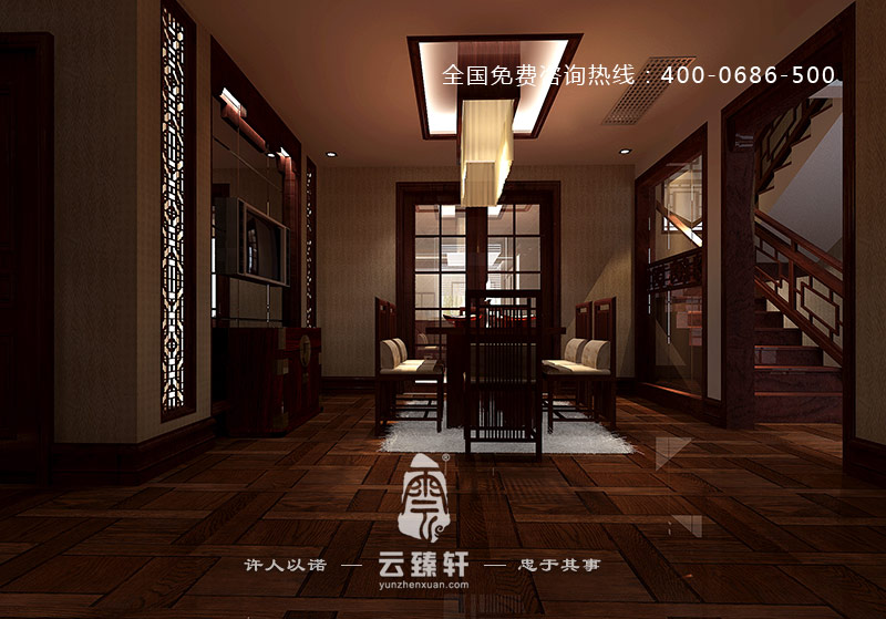 中式餐厅的装修效果图